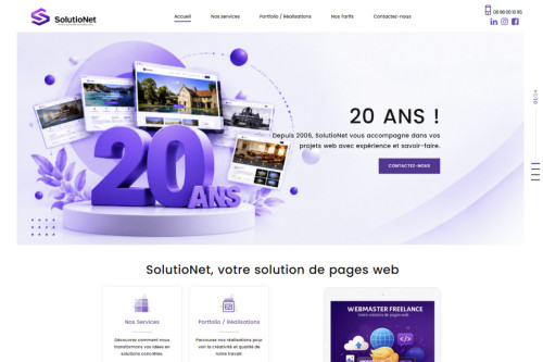 SolutioNet, votre solution de pages web