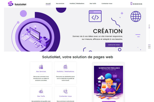 SolutioNet, votre solution de pages web
